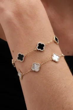 Jon Richard Gold Plated Mother of Pearl Clover Bracelet
