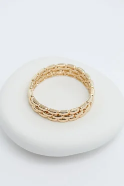 Jon Richard Gold Plated Polished Chain Stretch Bracelet