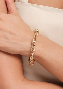 Jon Richard Gold Plated Polished Orb Chain Bracelet