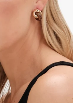 Jon Richard Gold Plated Polished & Resin Knot Stud Earrings