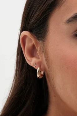 Jon Richard Gold Plated Polished Small Tapered Hoop Earrings