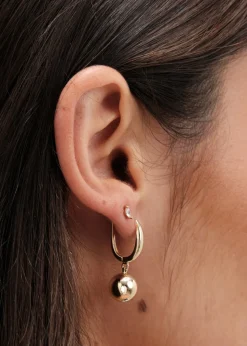 Jon Richard Gold Plated Polished Orb Earrings