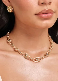 Jon Richard Gold Plated Polished Orb Chain Necklace