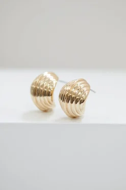 Jon Richard Gold Plated Ridged Hoop Earrings
