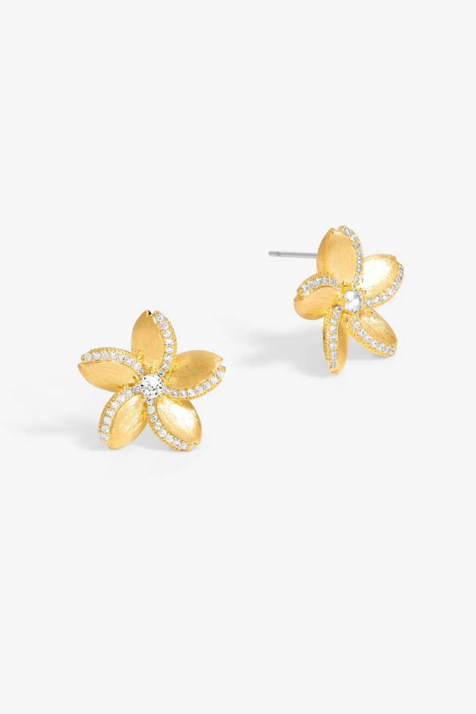 Jon Richard Gold Plated Satin Floral Earrings