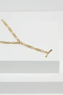 Jon Richard Gold Plated T Bar Necklace