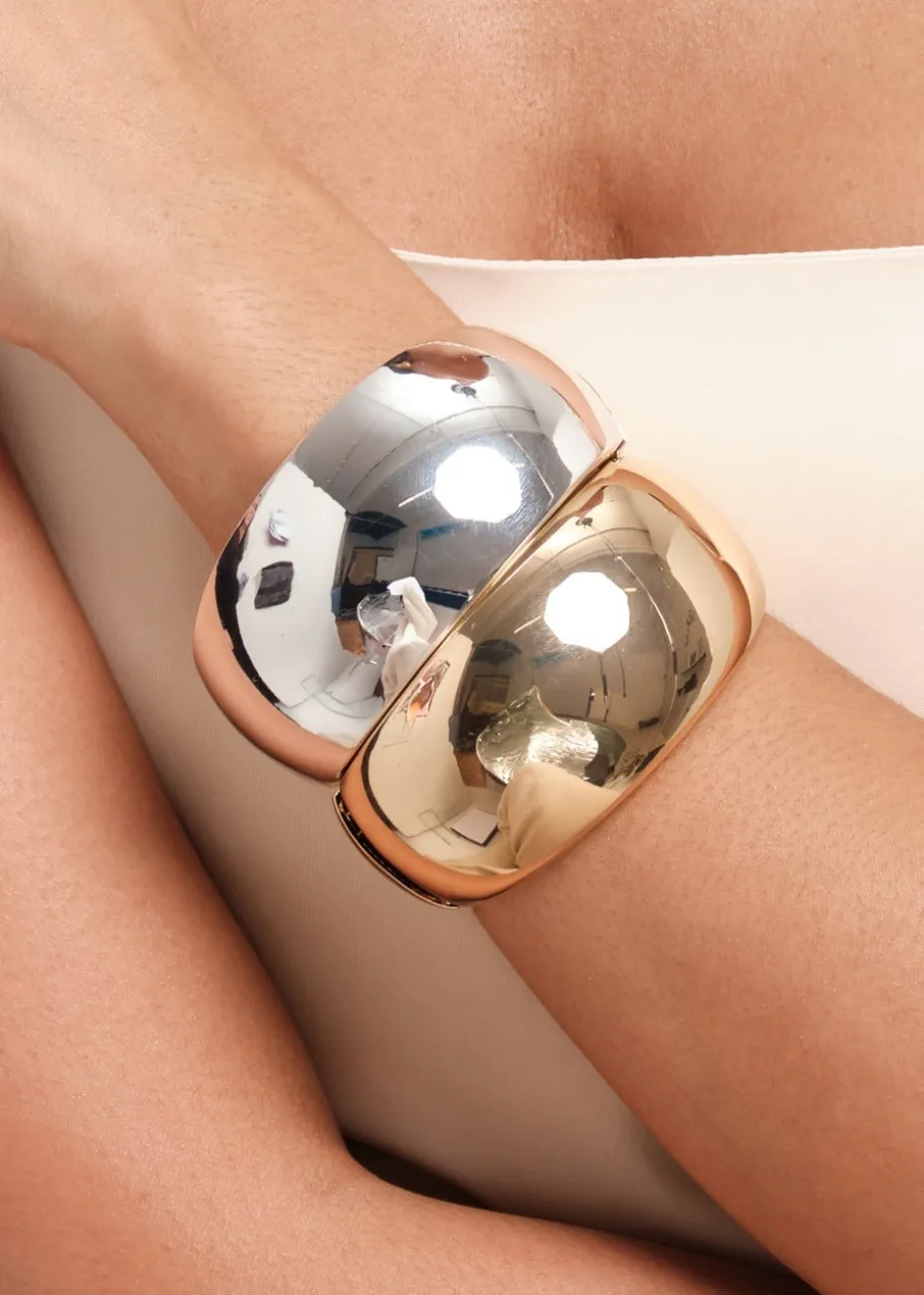 Jon Richard Gold Plated Wide Polished Cuff