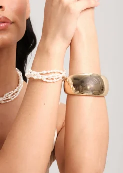 Jon Richard Gold Plated Wide Polished Cuff