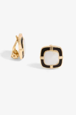 Jon Richard Monocrome Clip Earrings