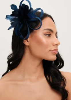 Jon Richard Navy Floral Clip Fascinator