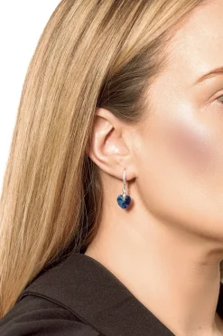 Jon Richard Radiance Collection Silver Plated Blue Bermuda Heart Drop Earrings