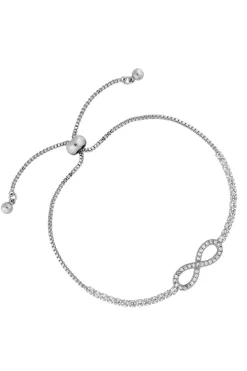 Jon Richard Silver Plated Crystal Infinity Toggle Bracelet