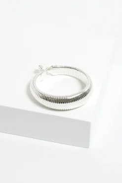 Jon Richard Silver Plated Diamond Cut Hoop Earrings