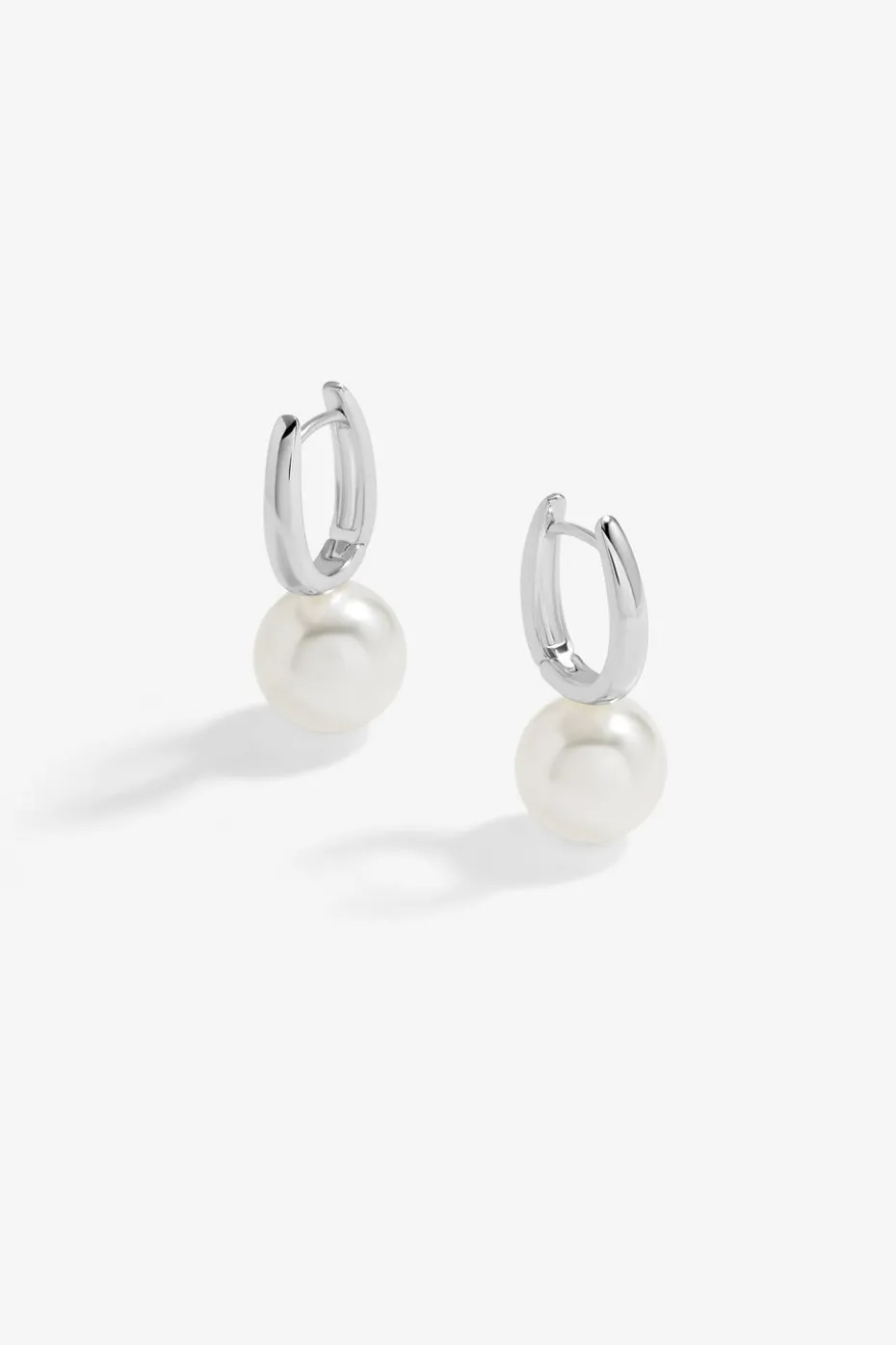 Jon Richard Silver Plated Hoop Pearl Earrings