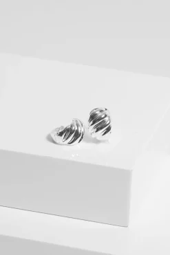 Jon Richard Silver Plated Large Ridge Hoop Earrings