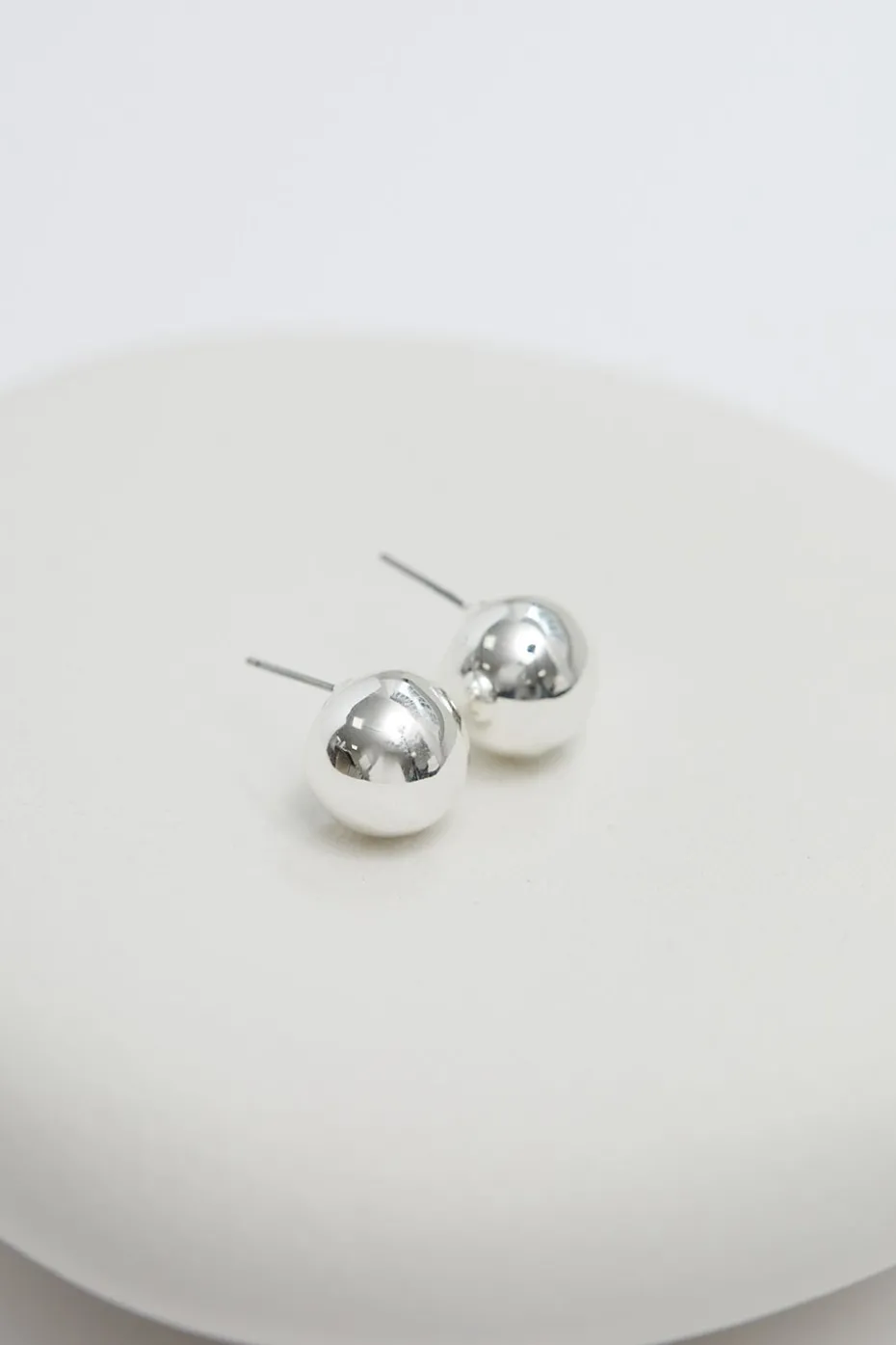 Jon Richard Silver Plated Polished Orb Stud Earrings