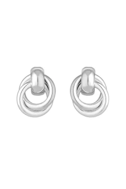 Jon Richard Silver Plated Knotted Door Knocker Earrings