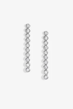 Jon Richard Silver Plated Cubic Zirconia Tennis Earrings