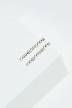 Jon Richard Silver Plated Cubic Zirconia Tennis Earrings