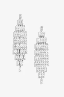 Jon Richard Silver Plated Crystal Statement Drop Earring