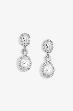 Jon Richard Silver Plated Crystal Halo Earrings
