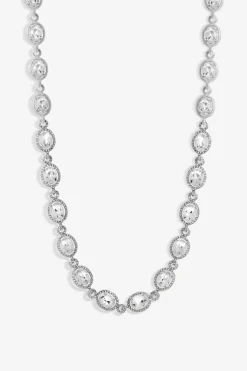 Jon Richard Silver Plated Crystal Halo Necklace