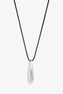 Jon Richard Silver Teardrop Cord Necklace
