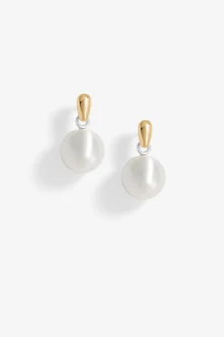 Jon Richard Two Tone Satin Orb Drop Earrings