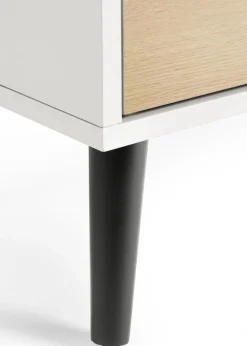 Julian Bowen Alba 5 Drawer Narrow Chest in White and Oak (120.5 x 45 x 40cm)