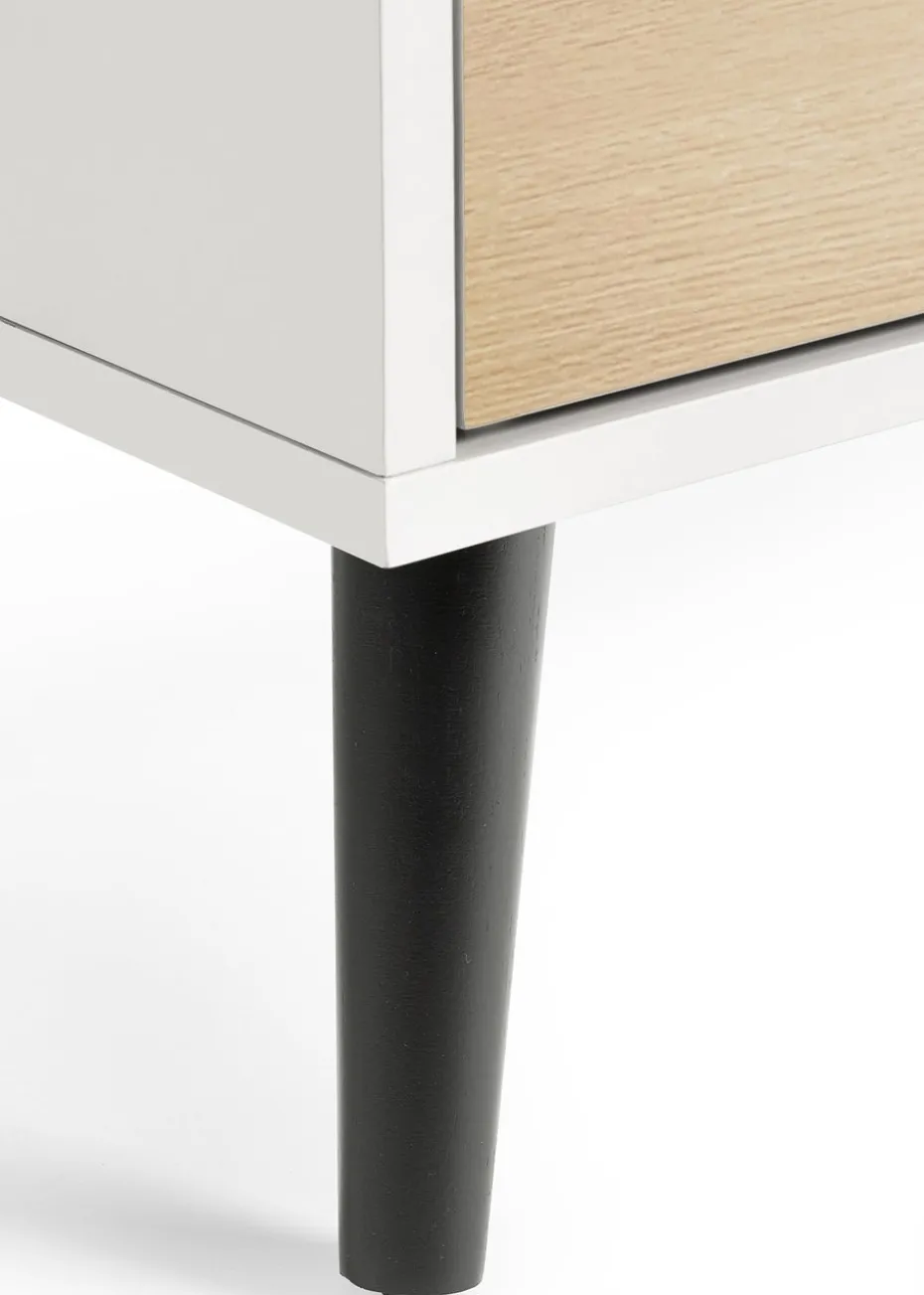 Julian Bowen Alba 5 Drawer Narrow Chest in White and Oak (120.5 x 45 x 40cm)