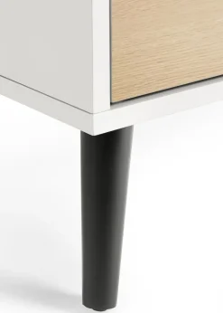 Julian Bowen Alba 4 Drawer Wide Chest in White and Oak (100.5 x 78 x 40cm)