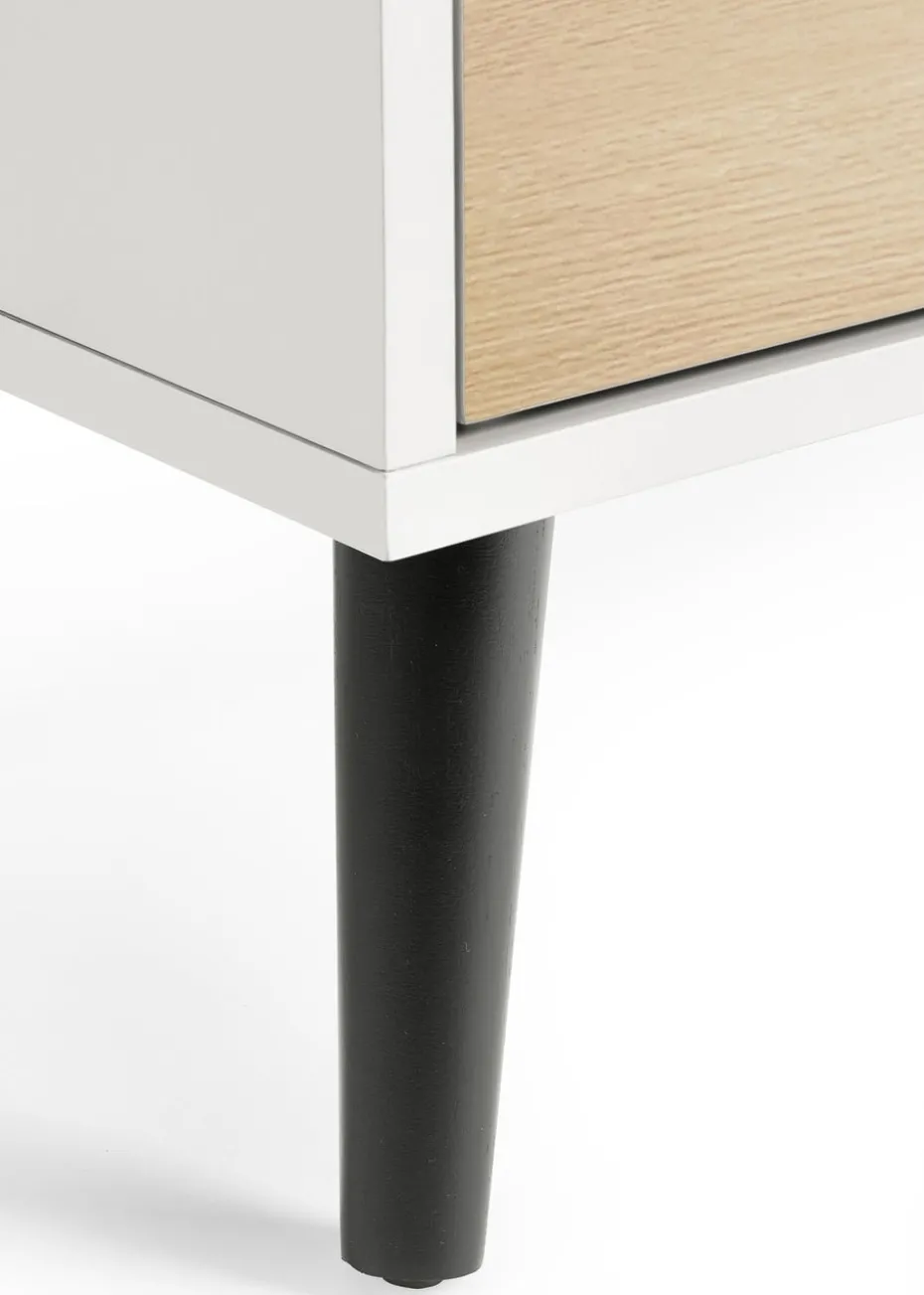 Julian Bowen Alba 4 Drawer Wide Chest in White and Oak (100.5 x 78 x 40cm)