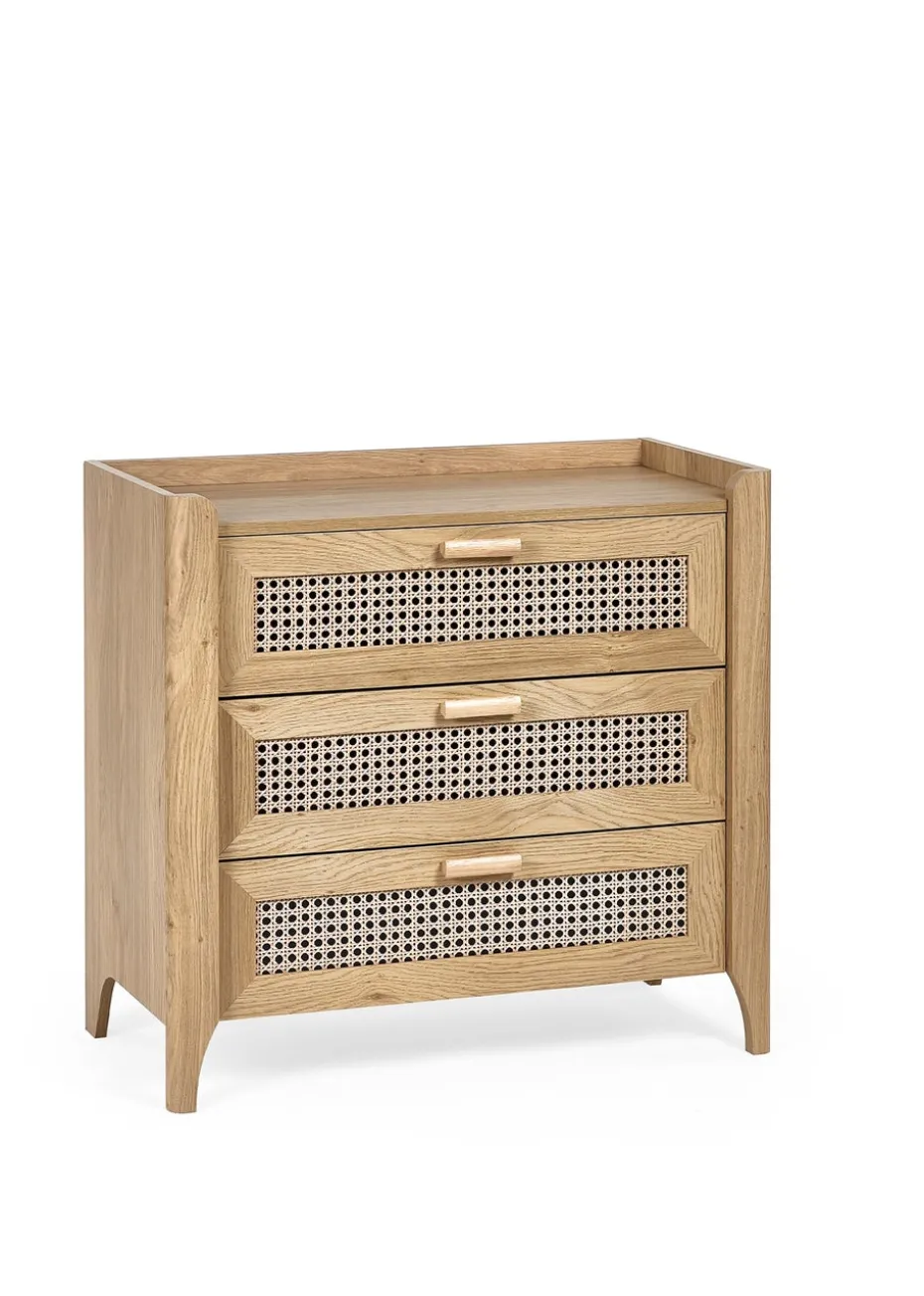 Julian Bowen Brown Sydney 3 Drawer Chest (75 x 80 x 41cm)