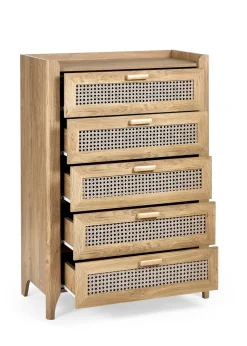 Julian Bowen Brown Sydney 5 Drawer Chest (120 x 80 x 41cm)
