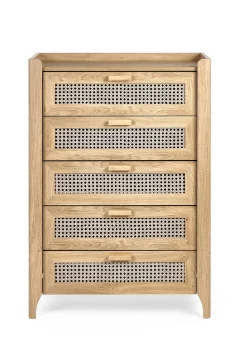 Julian Bowen Brown Sydney 5 Drawer Chest (120 x 80 x 41cm)