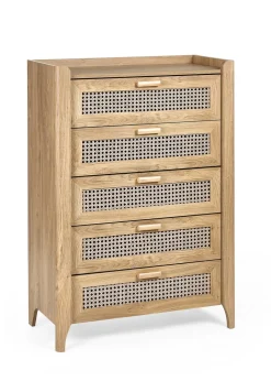 Julian Bowen Brown Sydney 5 Drawer Chest (120 x 80 x 41cm)