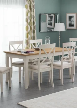 Julian Bowen Ivory Davenport Chairs Set Of 2 (96.5 x 44 x 52cm)