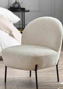Julian Bowen Ivory Lulu Boucle Accent Chair (77 x 60 x 64cm)