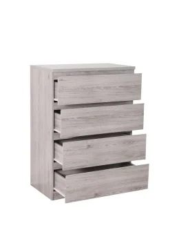 Julian Bowen Jupiter 4 Drawer Chest in Grey Oak (111 x 82 x 50cm)
