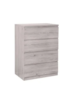 Julian Bowen Jupiter 4 Drawer Chest in Grey Oak (111 x 82 x 50cm)