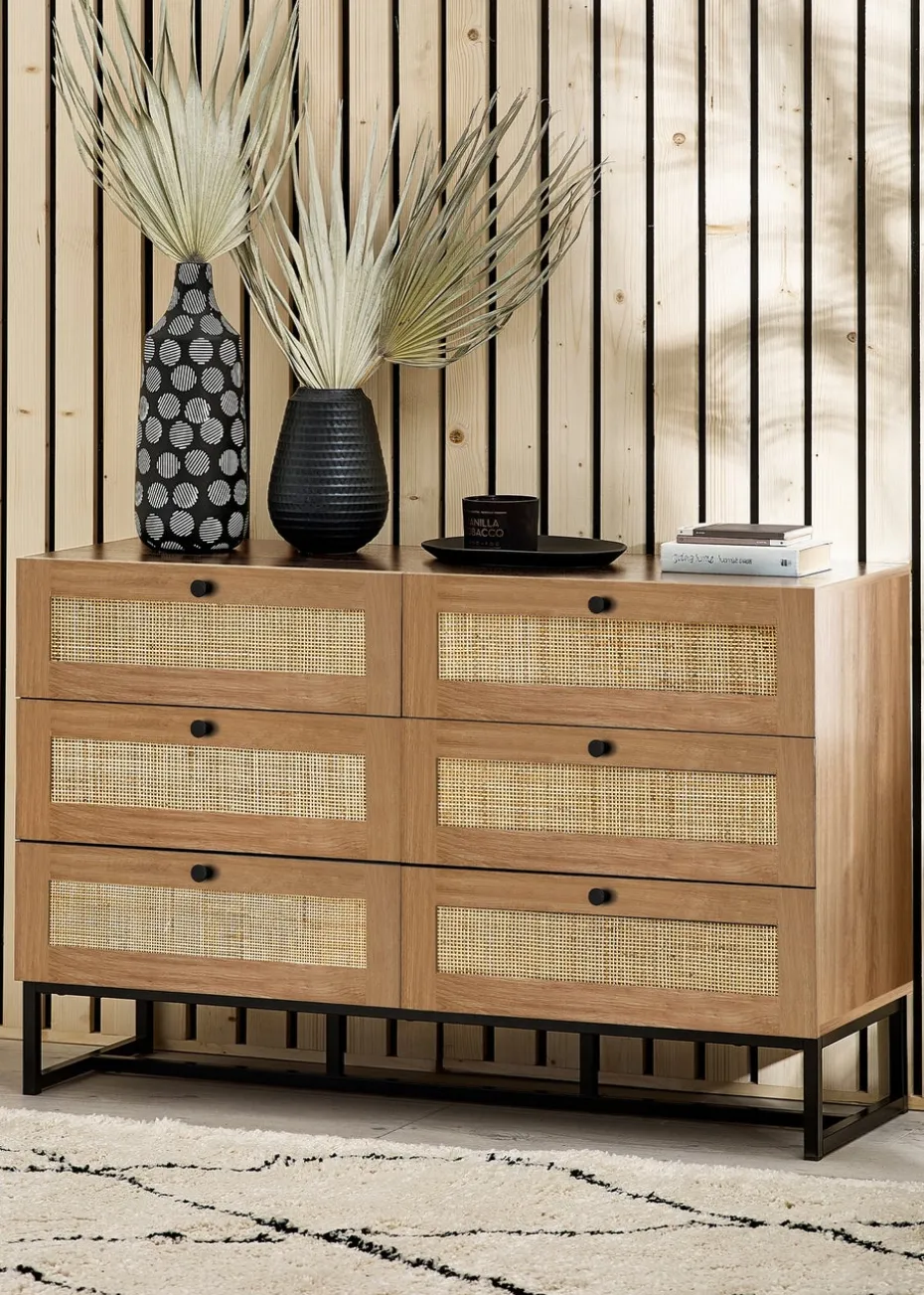 Julian Bowen Padstow 6 Drawer Chest in Brown (75 x 120 x 40cm)