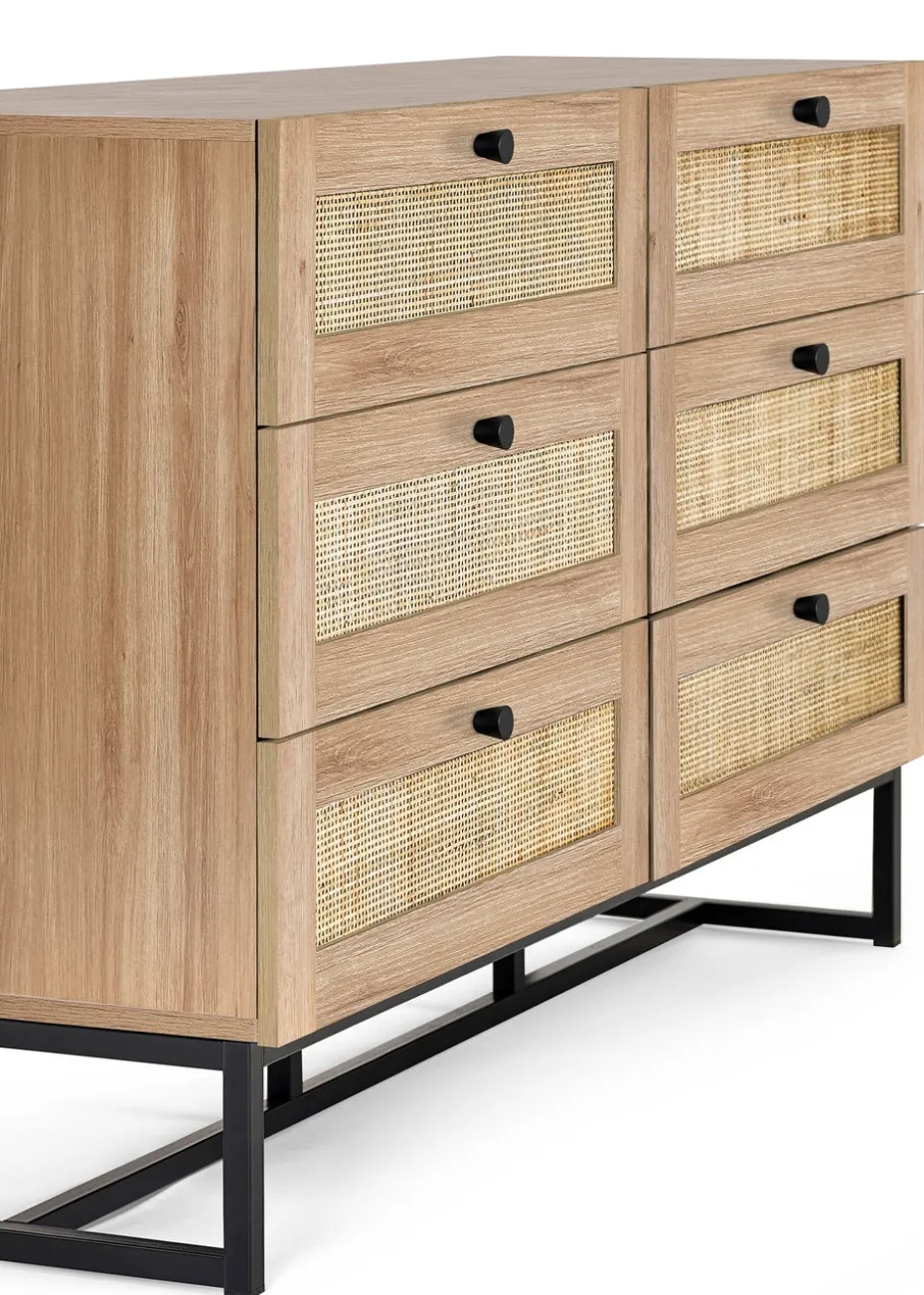 Julian Bowen Padstow 6 Drawer Chest in Brown (75 x 120 x 40cm)