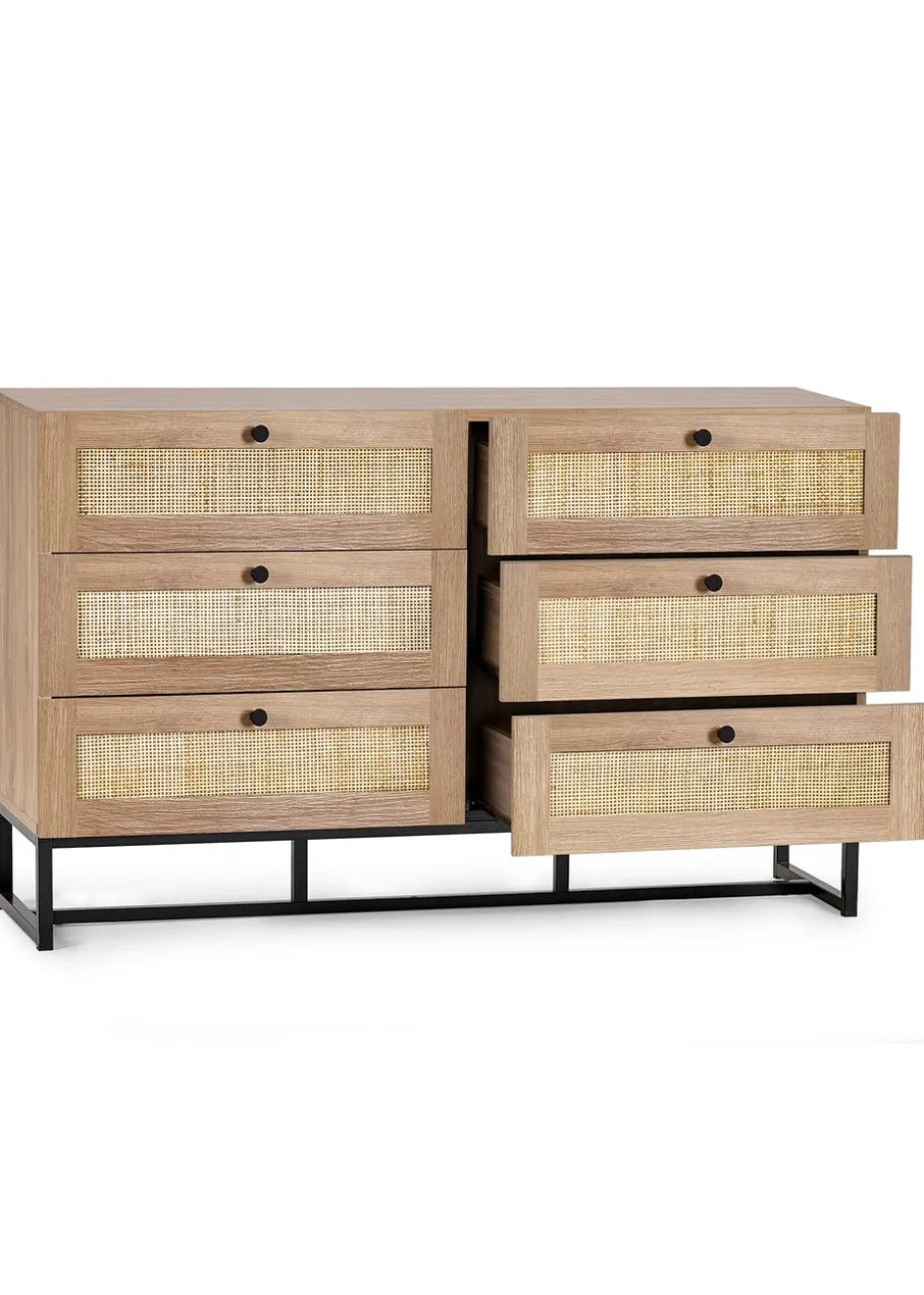 Julian Bowen Padstow 6 Drawer Chest in Brown (75 x 120 x 40cm)
