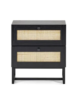 Julian Bowen Padstow 2 Drawer Bedside in Black (55 x 50 x 30cm)
