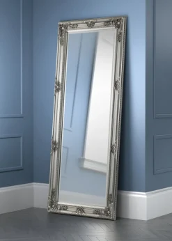 Julian Bowen Pewter Palais Lean to Dress Mirror (170 x 70 x 6cm)