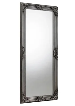 Julian Bowen Pewter Rococo Lean to Dress Mirror (170 x 80 x 6cm)