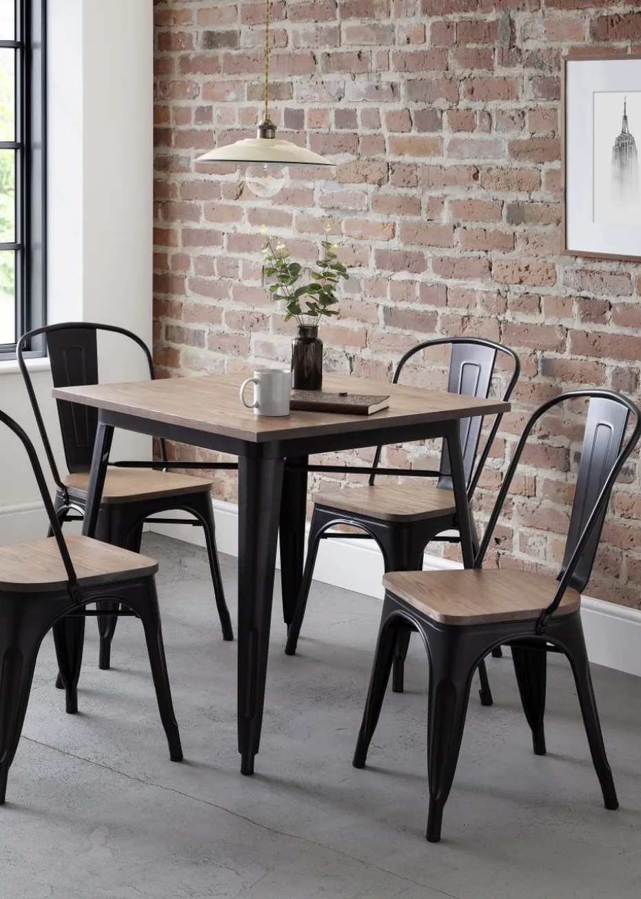 Julian Bowen Set Of 4 Grafton Metal Chairs (85 x 46 x 43 cm)