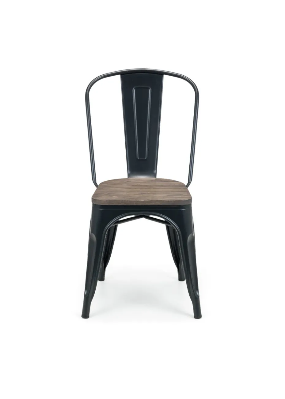 Julian Bowen Set Of 4 Grafton Metal Chairs (85 x 46 x 43 cm)