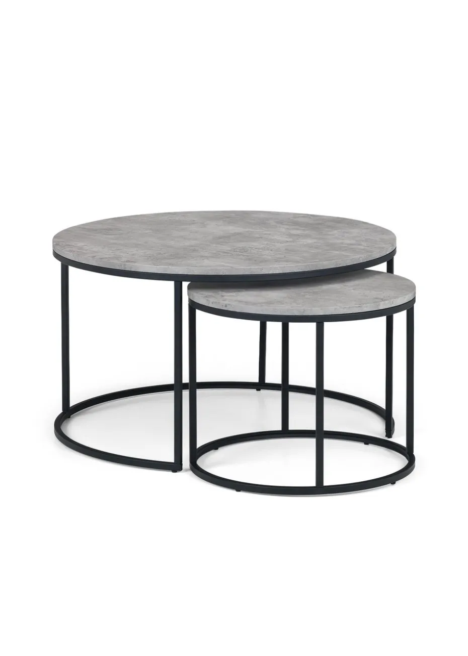 Julian Bowen Staten Concrete Round Nesting Coffee Table (50 x 80 x 80 cm)