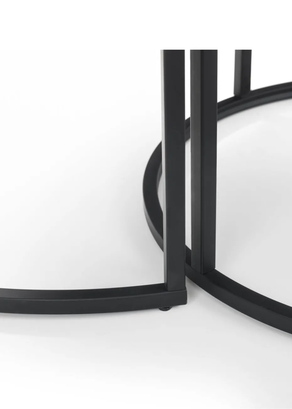 Julian Bowen Staten Concrete Round Nesting Coffee Table (50 x 80 x 80 cm)